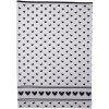 Clayre & Eef LBS42 Asciugamano da tè bianco, nero 50x70 cm
