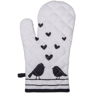 Guanti da forno Clayre & Eef LBS44 Bianco, Nero 18x30 cm