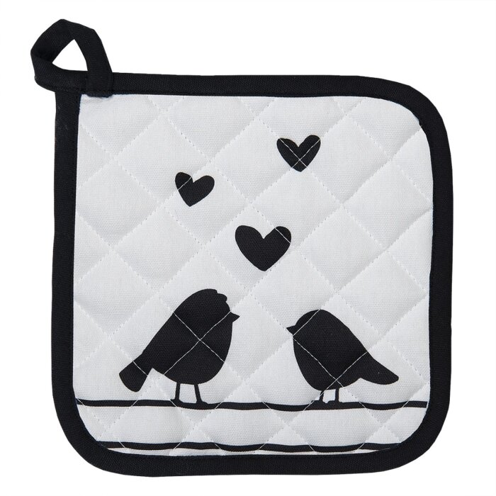 Clayre & Eef LBS45 Portavaso bianco, nero 20x20 cm