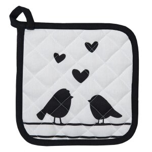 Clayre & Eef LBS45 Portavaso bianco, nero 20x20 cm