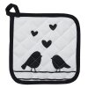 Clayre & Eef LBS45 Portavaso bianco, nero 20x20 cm