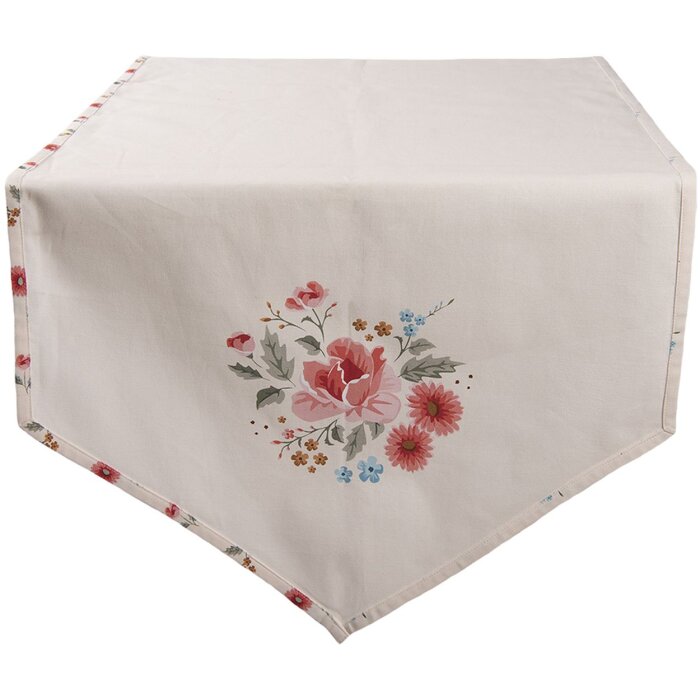 Clayre & Eef LRC65 Runner da tavola beige 50x160 cm