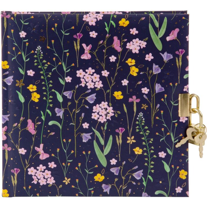 Goldbuch Diario Meadow Miracles Blu con serratura 16,5x16,5 cm 96 pagine bianche