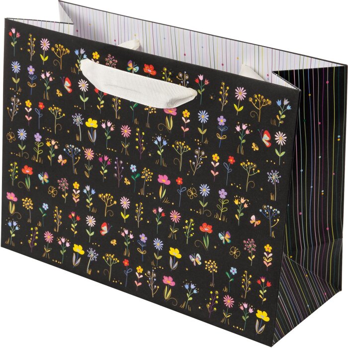 Borsa regalo per libri doro Small & Brave nera 18x10x25 cm