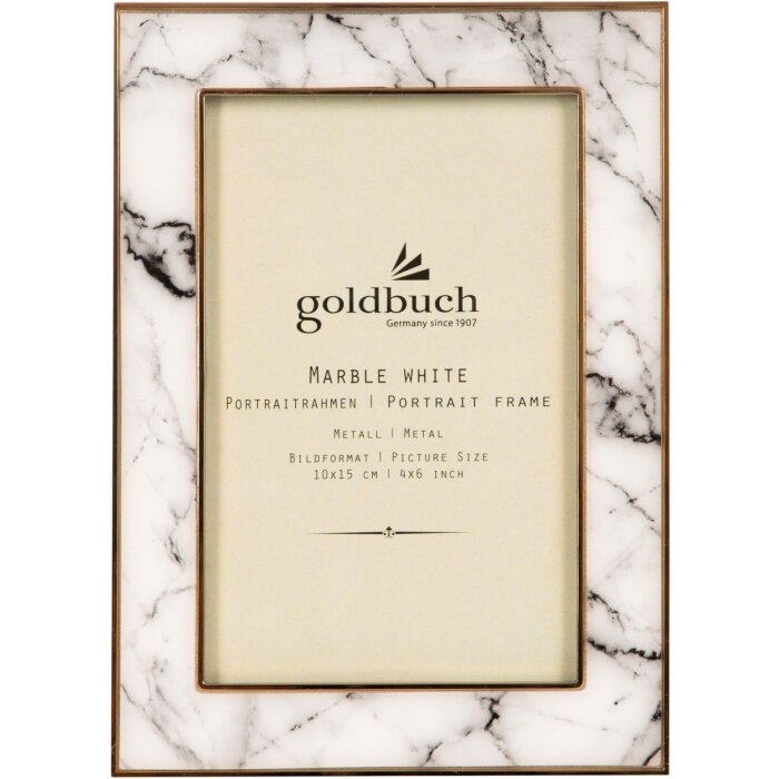Goldbuch Cornice per ritratto in metallo Marmo 10x15 cm bianco