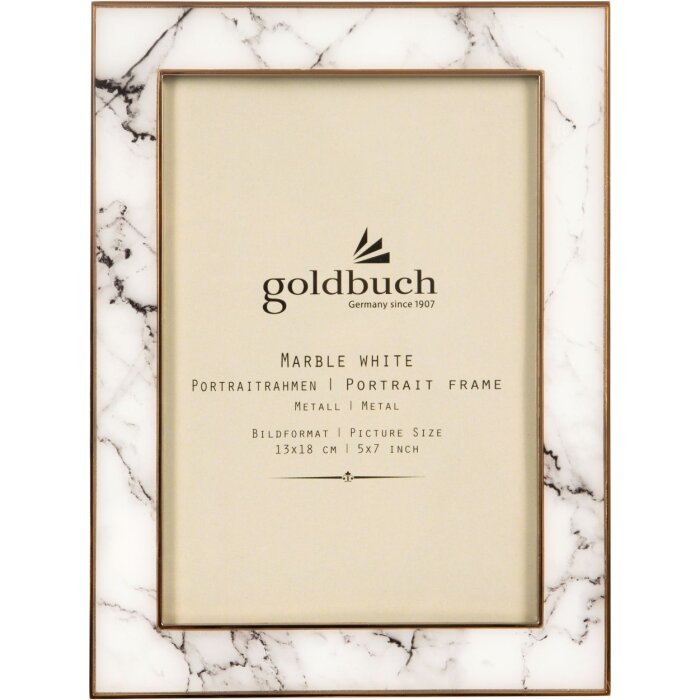 Goldbuch Cornice per ritratto in metallo Marmo 13x18 cm bianco