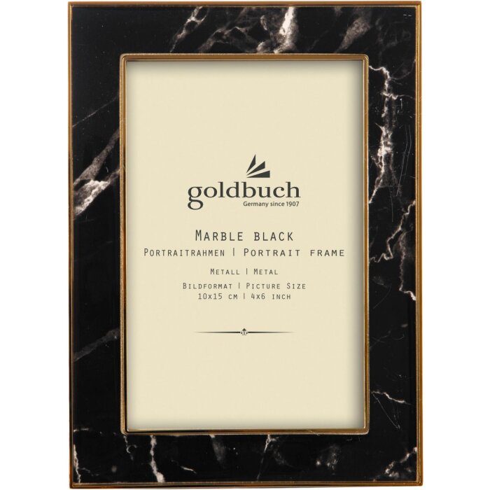 Goldbuch Cornice per ritratto in metallo Marmo 10x15 cm nero