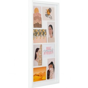 Henzo Cornice da galleria in legno Piano 8 foto 10x15 cm bianco 58x33 cm