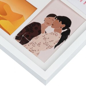 Henzo Cornice da galleria in legno Piano 8 foto 10x15 cm bianco 58x33 cm