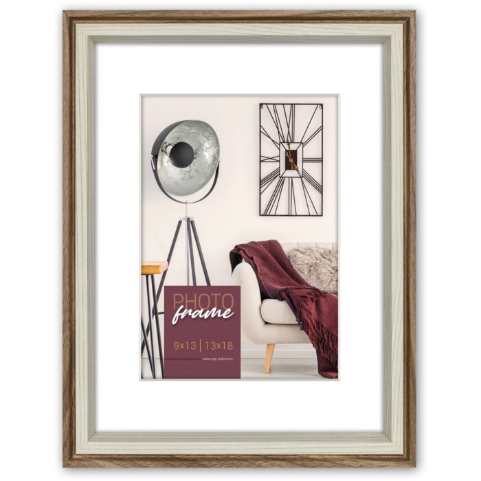Cornice ZEP Palmi marrone 13x18 cm con passepartout 9x13 cm