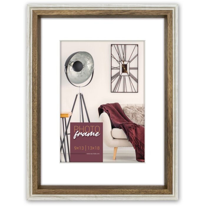 Cornice ZEP Palmi bianca 30x40 cm con passepartout 20x30 cm