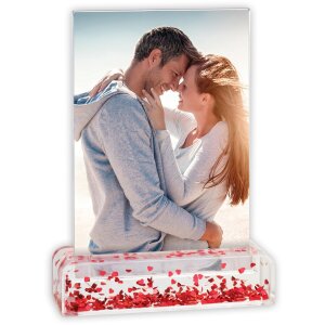 ZEP Portafoto glitterato Wynn Hearts rosso 10x15 cm