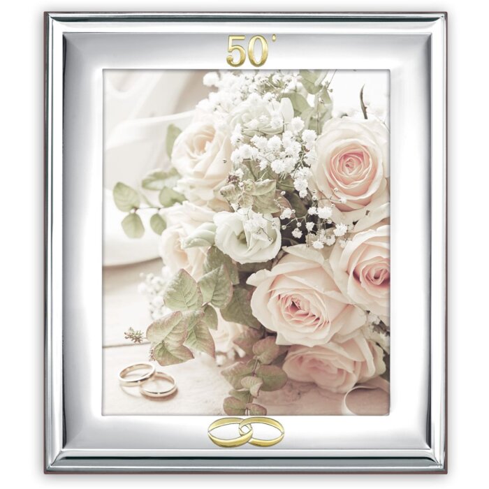 ZEP Cornice per ritratto in metallo Noto 20x25 cm argento lucido 50 anni
