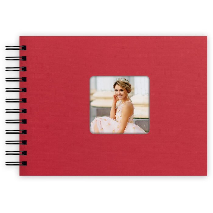 Album a spirale ZEP Rosso nebbioso 21x16 cm 50 pagine nere