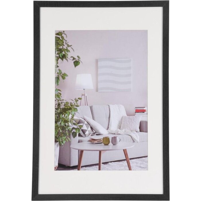Henzo Cornice moderna nera 40x60 cm con passepartout 30x45 cm