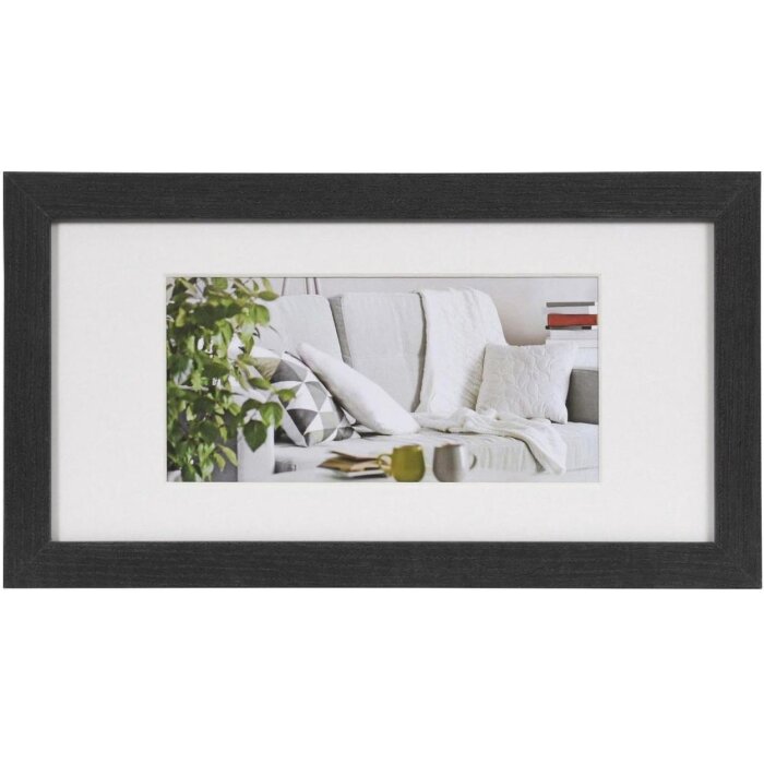Henzo Cornice moderna nera 15x30 cm con Passepartout 10x20 cm