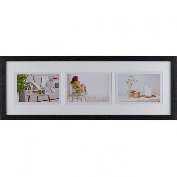 Galleria fotografica moderna 20x60 cm nero 3 foto 10x15 cm