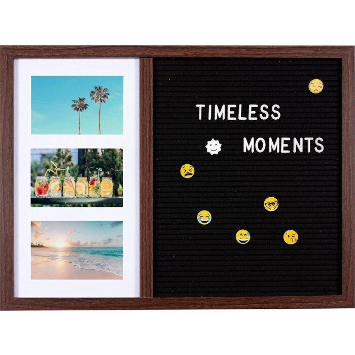 Henzo Letterboard 37,5x52,5 cm Marrone scuro Lettere in legno di alta qualità Emojis