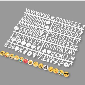 Henzo Letterboard 37,5x52,5 cm Marrone scuro Lettere in legno di alta qualità Emojis