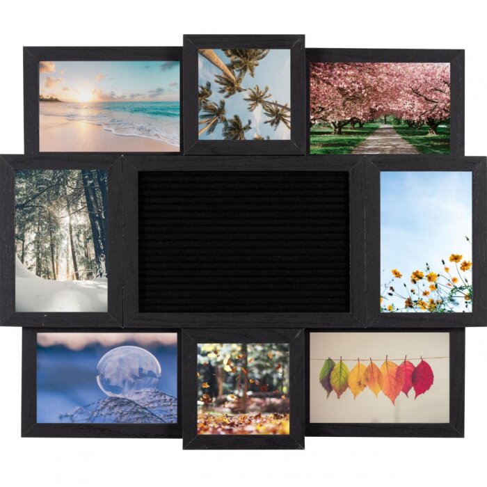 Henzo Letterboard 57x47 cm nero con cornice per foto e set di lettere