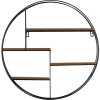 Henzo mensola da parete 50x50x10 cm rotonda in metallo effetto legno facile da montare