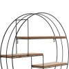 Henzo mensola da parete 50x50x10 cm rotonda in metallo effetto legno facile da montare