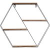 Henzo Mensola a muro 44,5x50x10 cm Nero Marrone Metallo Legno Moderno