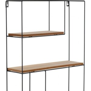 Mensola da parete Henzo in legno naturale nero 40x60x10 cm Design minimalista