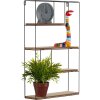 Mensola da parete Henzo in legno naturale nero 40x60x10 cm Design minimalista