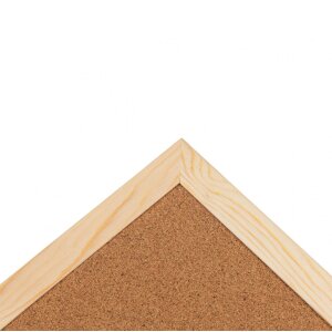 Bacheca Henzo in sughero naturale con cornice in legno 60x90 cm per ufficio cucina aula