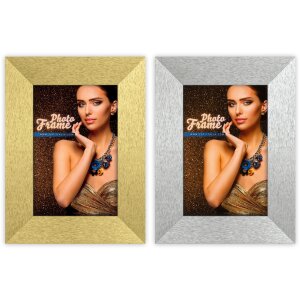 ZEP Cornice in legno Glam oro e argento da 10x15 cm a...