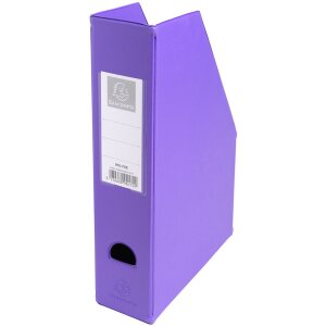 Cartella stand-up in pvc massiccio 2mm dorso 70mm con porta etichetta incollata e foro di presa Colori pastello assortiti.
