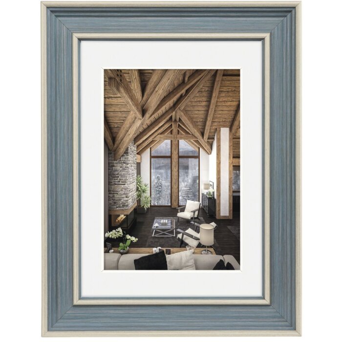 Cornice di plastica Hama Rustic grey-blue 13x18 cm con Passepartout 10x15 cm