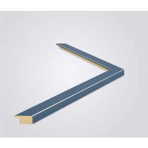 Walther Cornice in legno Bilbao con bordo argentato 50x60 cm Vetro antiriflesso blu