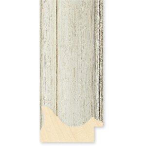 Walther cornice in legno Vigo 35x100 cm bianca con bordo argentato vetro antiriflesso