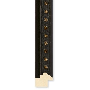 Walther Cornice barocca in legno Alci nero 27x48 cm vetro trasparente