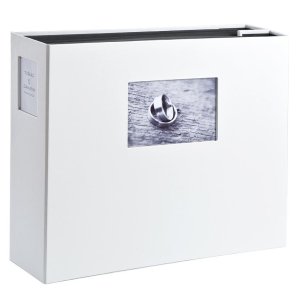 HNFD Maxi album fotografico LONA 1000 foto bianco 34,5x33 cm 168 pagine nere