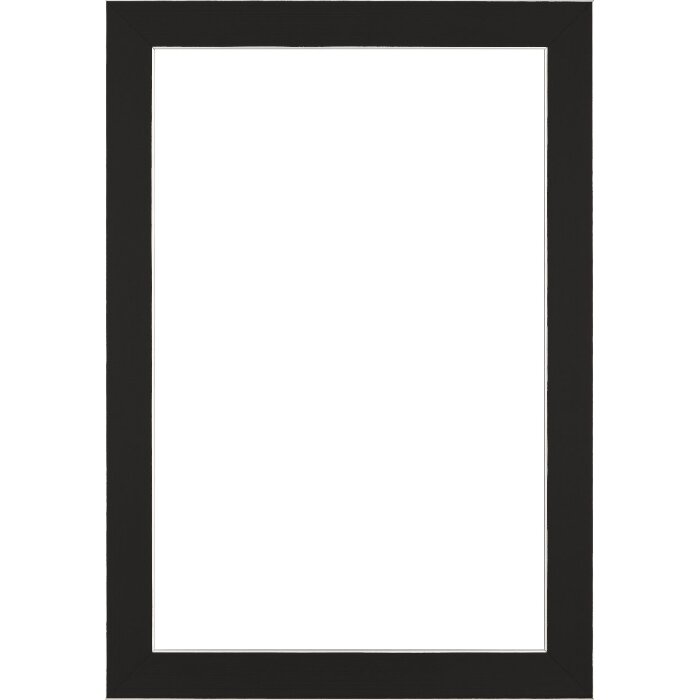 Walther Cornice in legno Bilbao con bordo argento 45x60 cm vetro nero trasparente