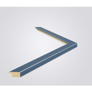 Cornice Walther in legno Bilbao con bordo argentato 25x35 cm vetro blu trasparente