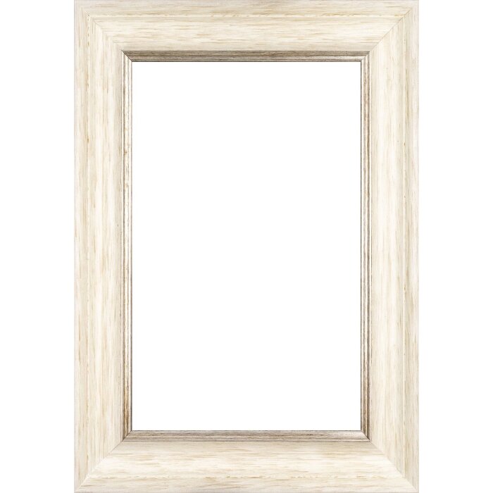 Walther Cornice in legno Vigo 20x28 cm bianco con bordo argentato vetro trasparente