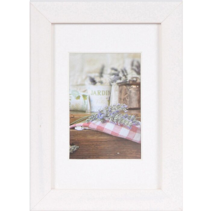 Henzo Cornice in legno Jardin White 10x15 cm con Passepartout 7x10 cm