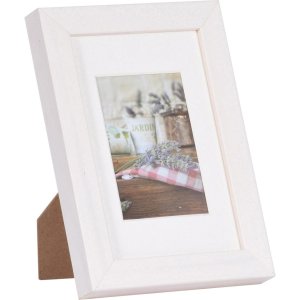 Henzo Cornice in legno Jardin White 10x15 cm con Passepartout 7x10 cm