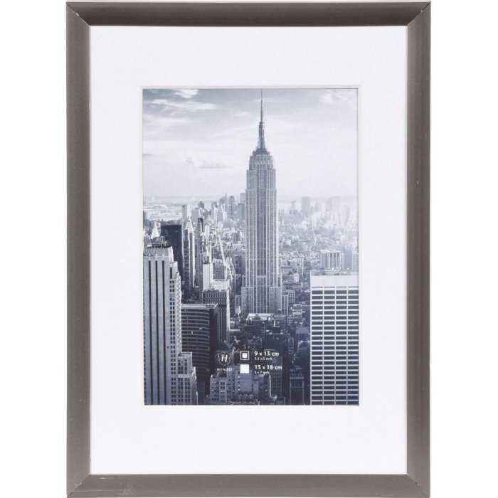 Cornice Manhattan in alluminio 13x18 cm in grigio