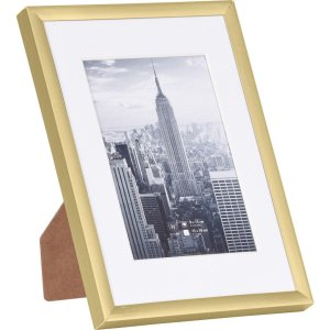 Cornice Henzo in alluminio Manhattan oro 13x18 cm con passe-partout 9x13 cm