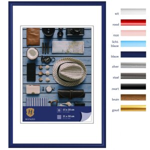 Henzo cornice in plastica Napoli 21x30 cm blu cornice per documenti DIN A4