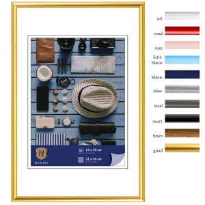 Henzo cornice in plastica Napoli 21x29,7 cm oro cornice per documenti DIN A4