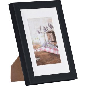 Henzo Cornice in legno Jardin 13x18 cm nero con passe-partout 9x13 cm