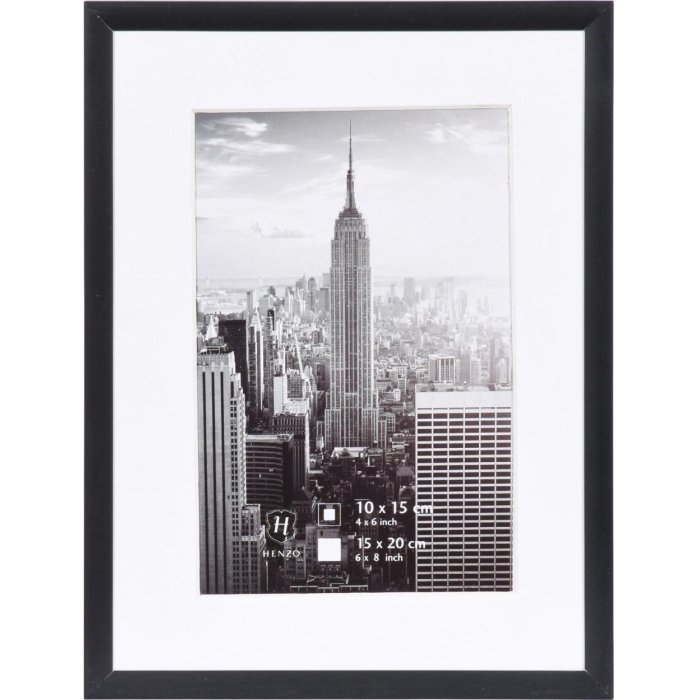 Cornice Manhattan in alluminio nero 15x20 cm
