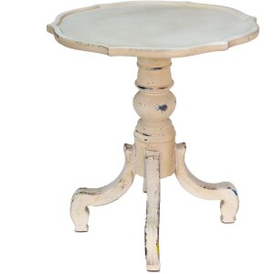 Clayre & Eef 5H0537 Tavolino bianco Ø 65x76 cm