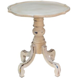 Clayre & Eef 5H0537 Tavolino bianco Ø 65x76 cm